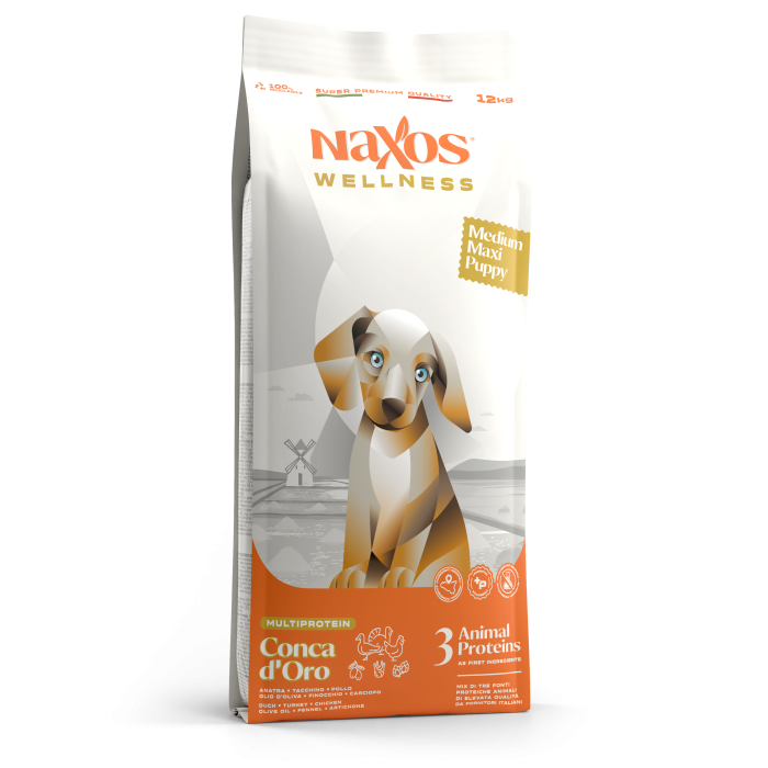 DARČEK - NAXOS wellness puppy medium/maxi kuracie, morčacie, kačacie 12kg