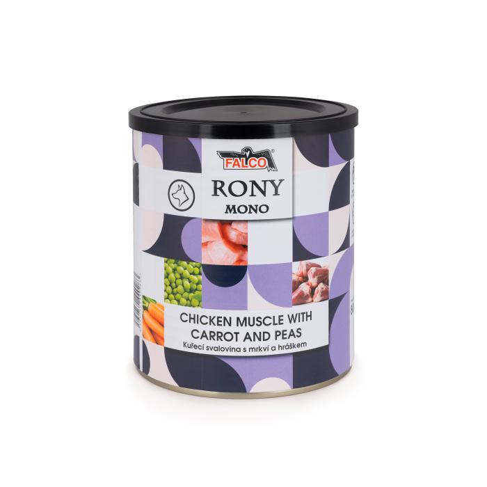 DARČEK - RONY MONO kuracia svalovina s mrkvou a hráškom 800g