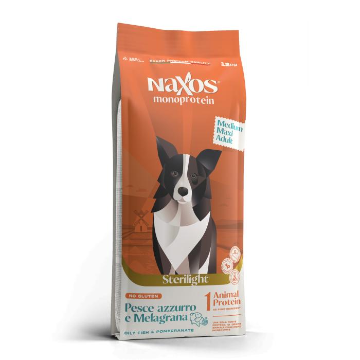 NAXOS monoprotein sterilight medium/maxi ryba s granátovým jablkom 12kg