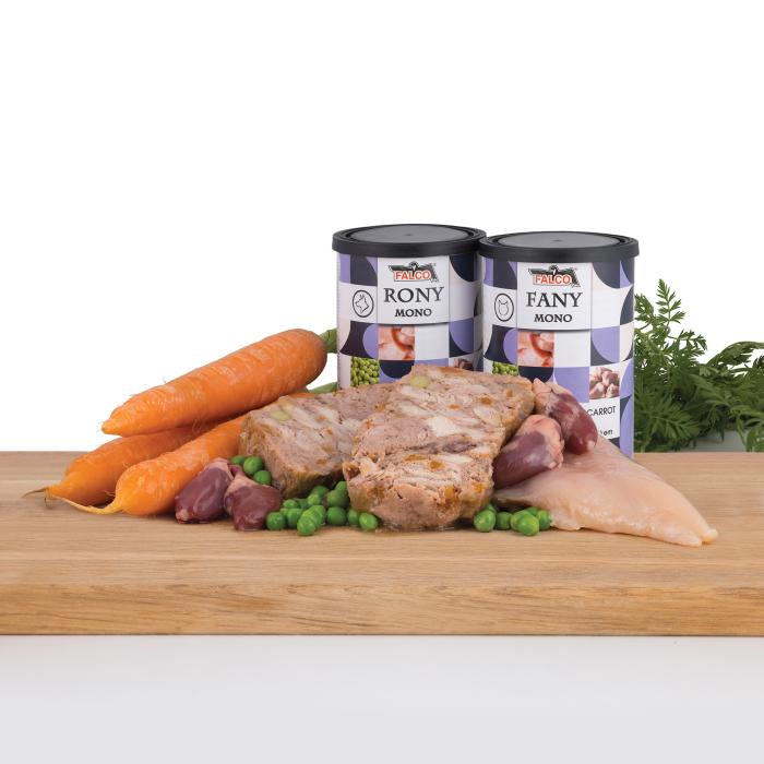 RONY MONO kuracia svalovina s mrkvou a hráškom 800g