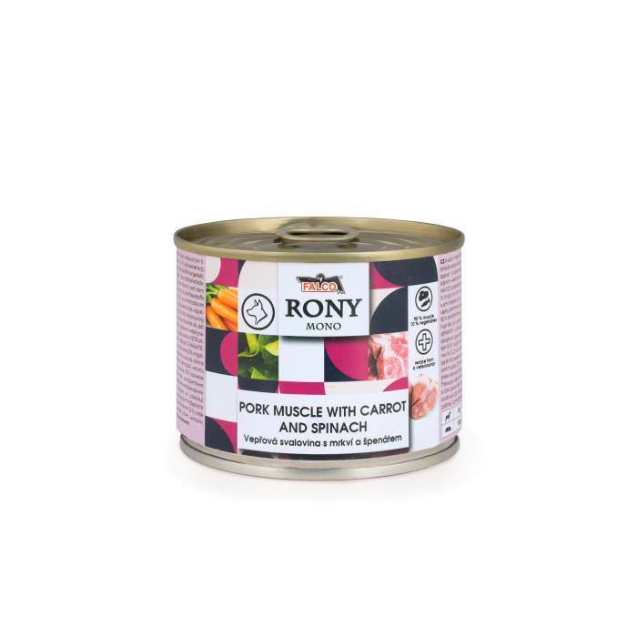 RONY MONO 200g bravčová svalovina s mrkvou a špenátom